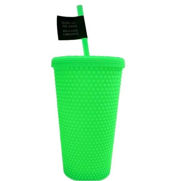 Starbucks Glow in Dark Lemongrass Studded Tumbler 16 oz Cup Straw 2022 New Gift - Picture 3 of 9